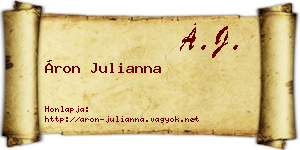 Áron Julianna névjegykártya